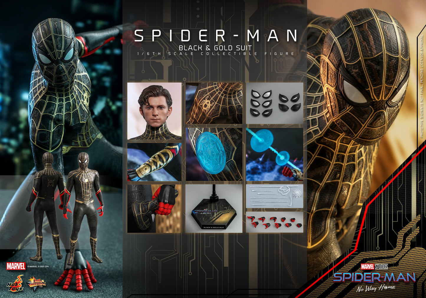 (PO) Movie Masterpiece Series MMS604 - Spider-Man: No Way Home - Spider-Man (Black & Gold Suit)