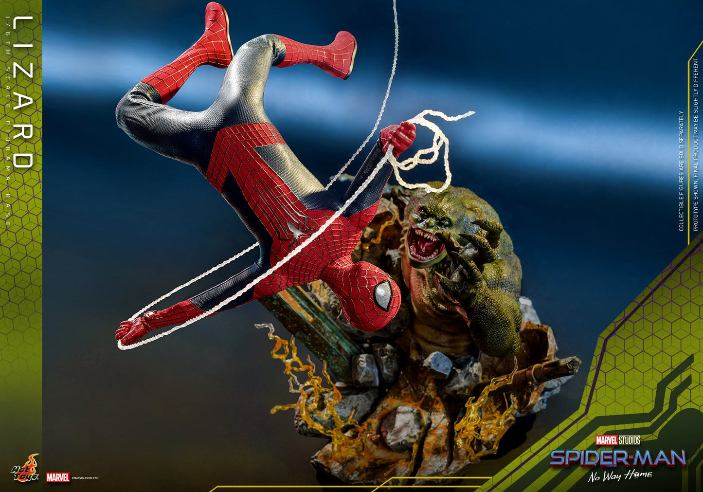 (PO) Movie Masterpiece Series MMS658 - The Amazing Spider-Man 2 - The Amazing Spider-Man + Accessories Collection Series ACS013 - Spider-Man: No Way Home - Lizard Diorama Base