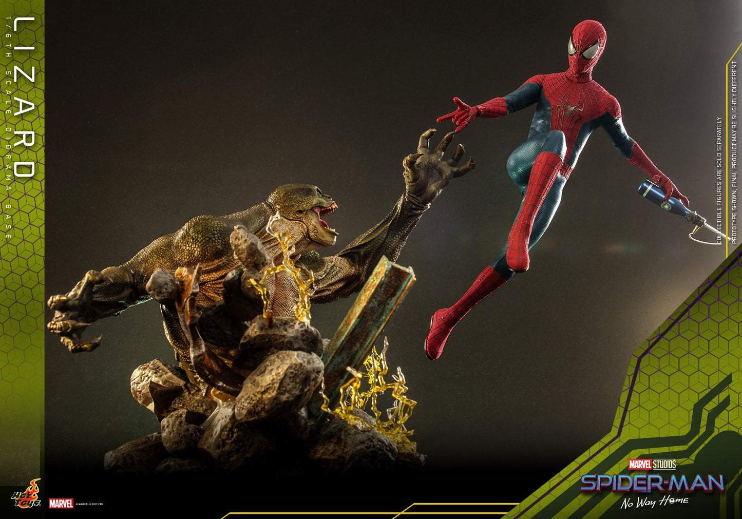 (PO) Movie Masterpiece Series MMS658 - The Amazing Spider-Man 2 - The Amazing Spider-Man + Accessories Collection Series ACS013 - Spider-Man: No Way Home - Lizard Diorama Base
