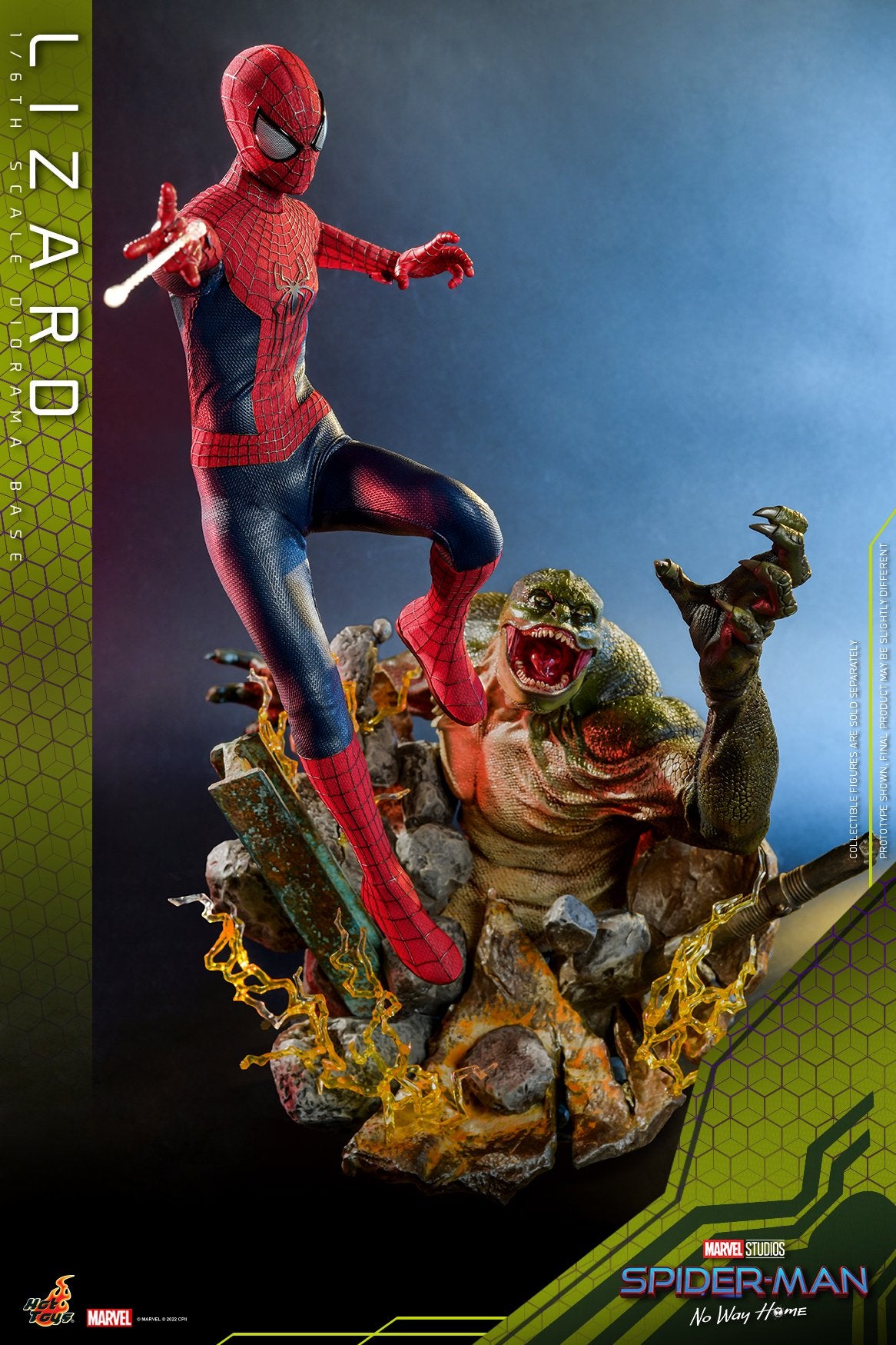 (PO) Movie Masterpiece Series MMS658 - The Amazing Spider-Man 2 - The Amazing Spider-Man + Accessories Collection Series ACS013 - Spider-Man: No Way Home - Lizard Diorama Base