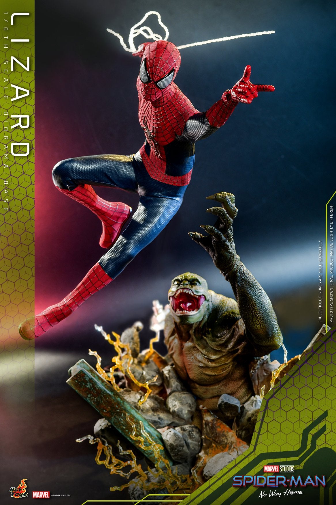 (PO) Movie Masterpiece Series MMS658 - The Amazing Spider-Man 2 - The Amazing Spider-Man + Accessories Collection Series ACS013 - Spider-Man: No Way Home - Lizard Diorama Base