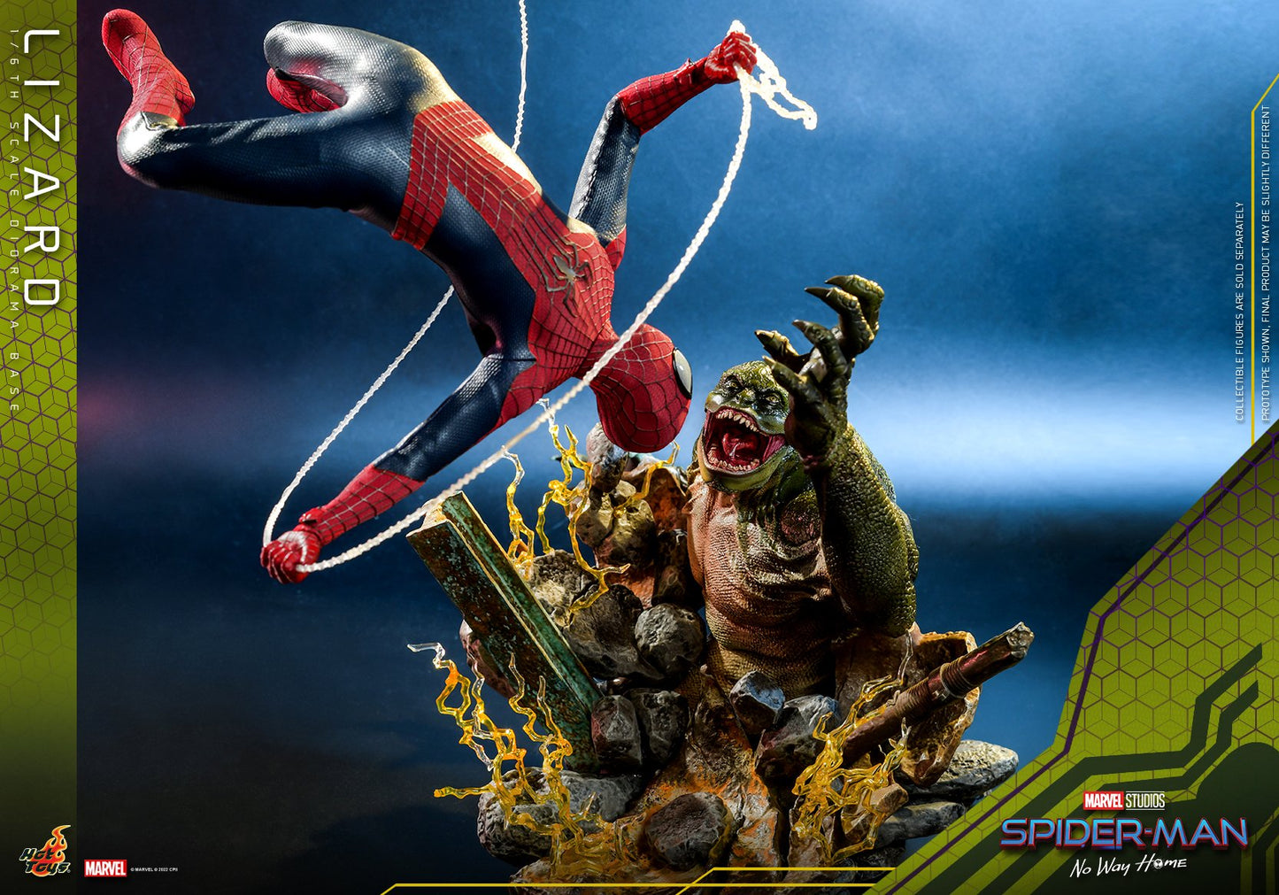 (PO) Movie Masterpiece Series MMS658 - The Amazing Spider-Man 2 - The Amazing Spider-Man + Accessories Collection Series ACS013 - Spider-Man: No Way Home - Lizard Diorama Base
