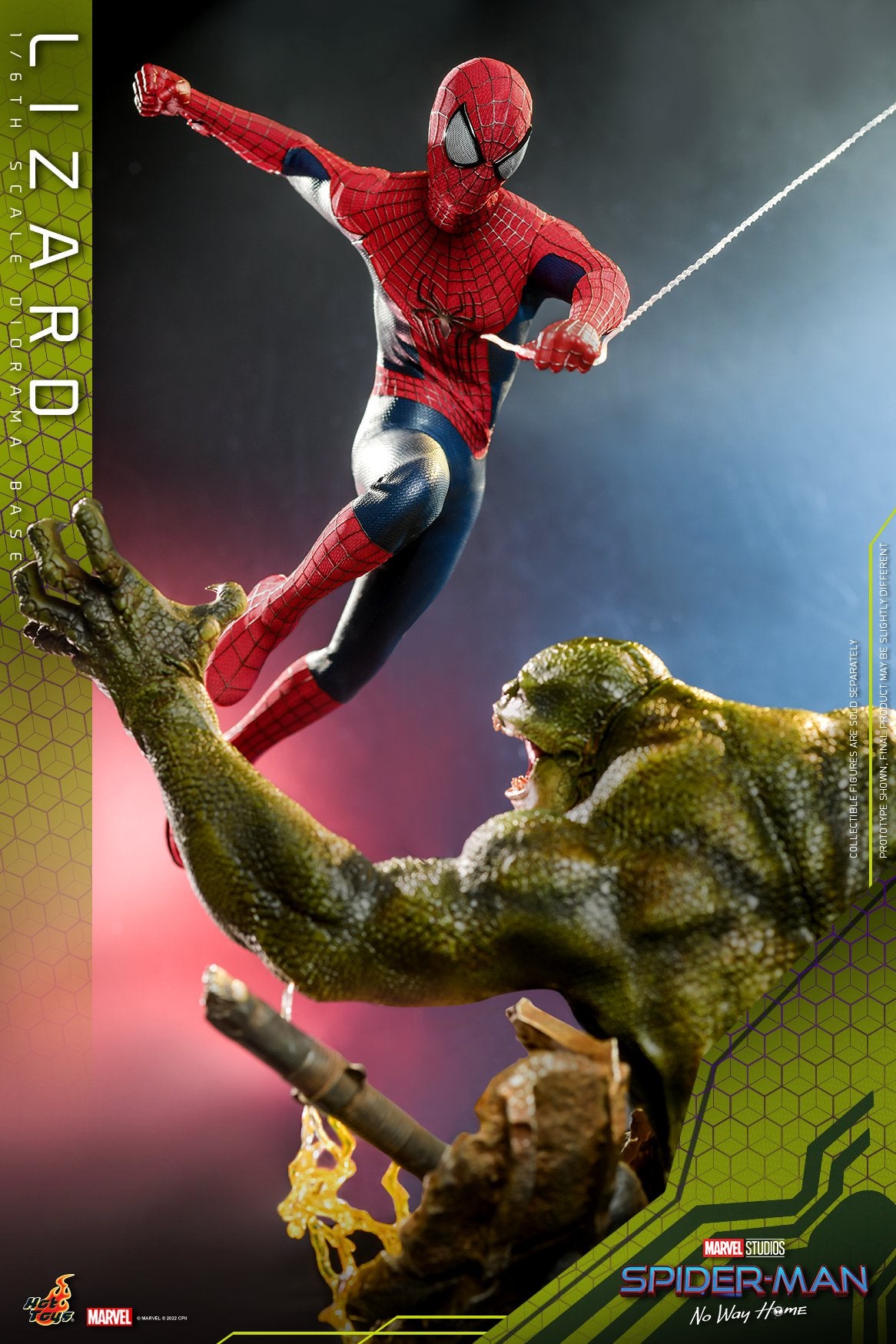 (PO) Movie Masterpiece Series MMS658 - The Amazing Spider-Man 2 - The Amazing Spider-Man + Accessories Collection Series ACS013 - Spider-Man: No Way Home - Lizard Diorama Base
