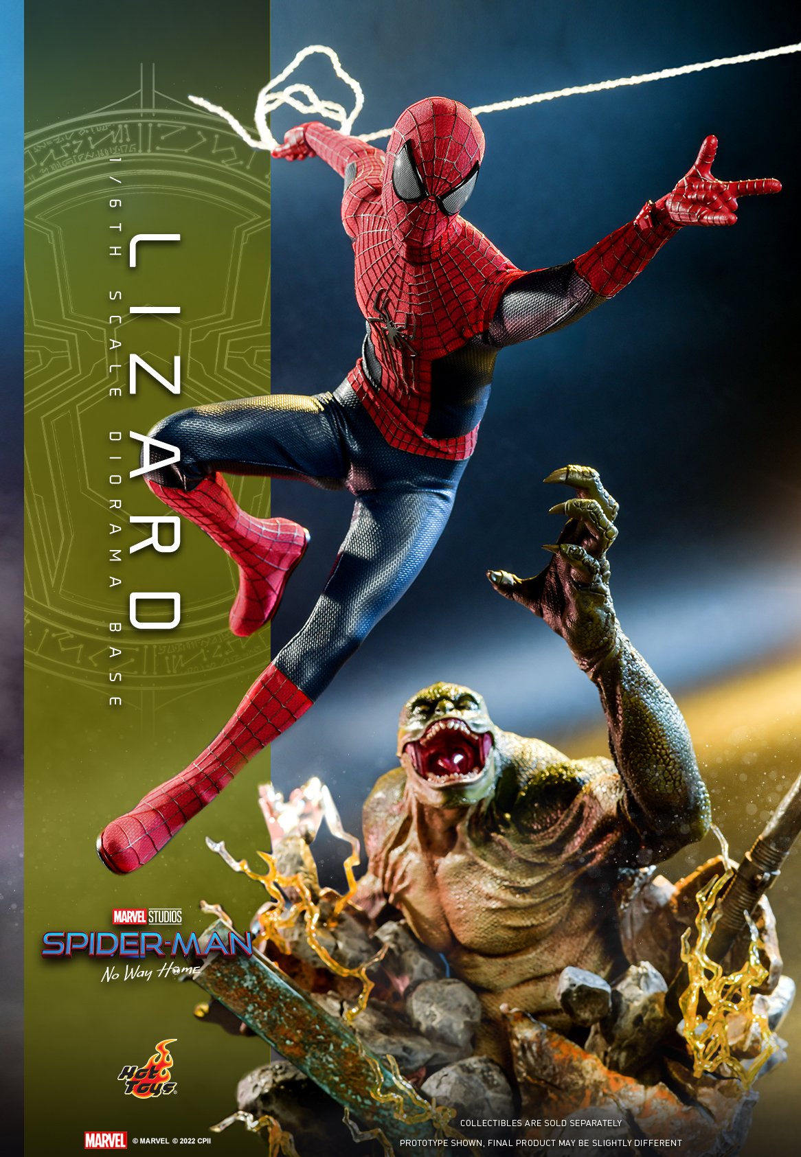 (PO) Movie Masterpiece Series MMS658 - The Amazing Spider-Man 2 - The Amazing Spider-Man + Accessories Collection Series ACS013 - Spider-Man: No Way Home - Lizard Diorama Base