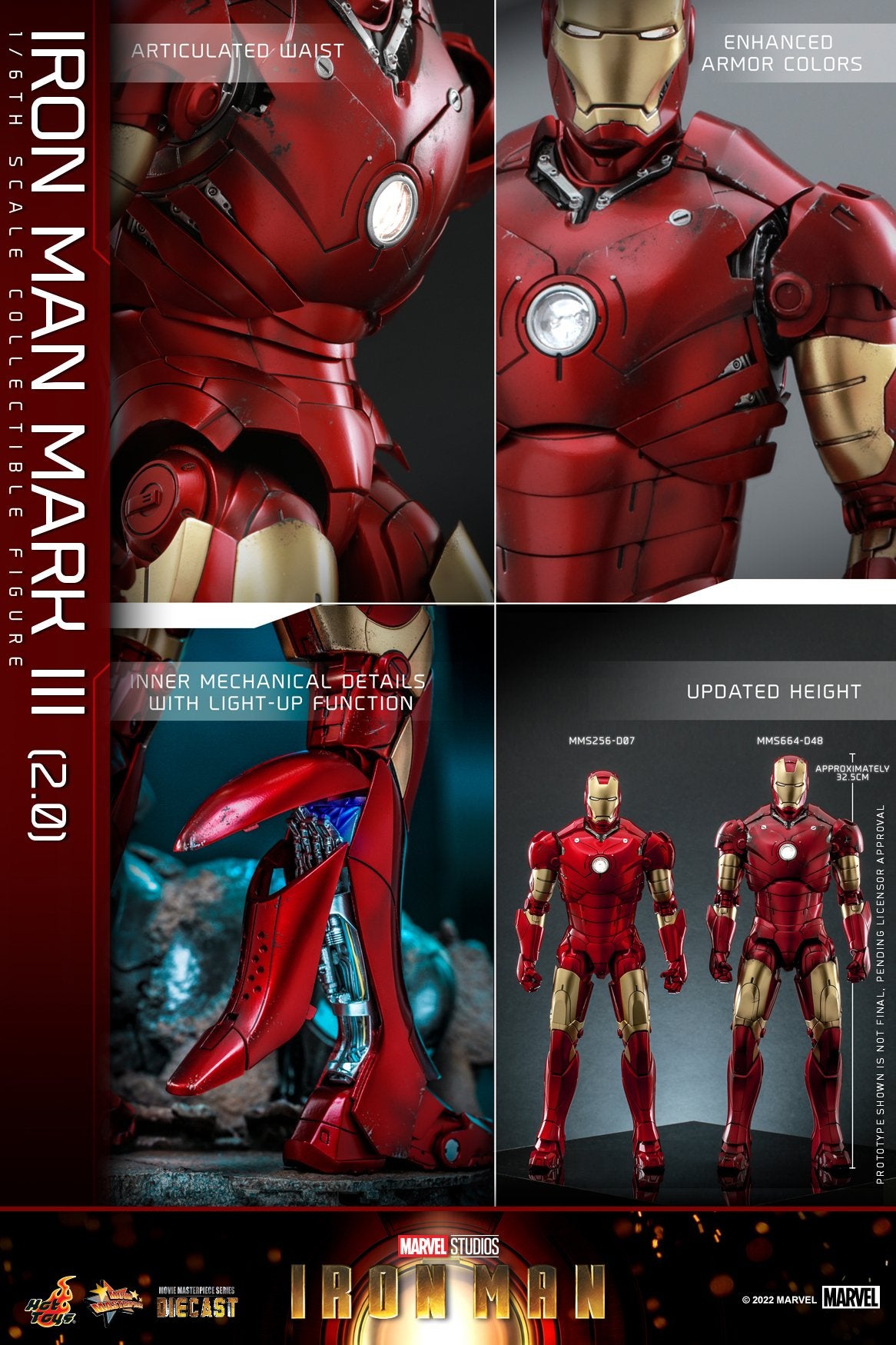 (PO) Movie Masterpiece Series Diecast MMS664D48 - Iron Man - Iron Man Mark III (2.0)