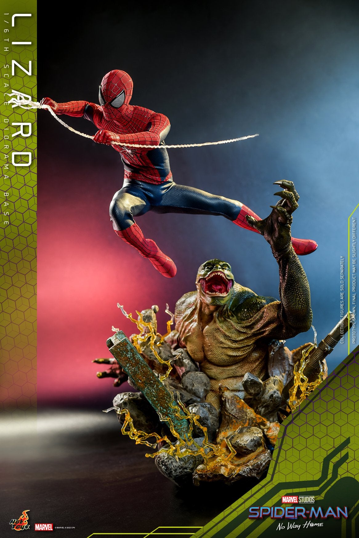 (PO) Movie Masterpiece Series MMS658 - The Amazing Spider-Man 2 - The Amazing Spider-Man + Accessories Collection Series ACS013 - Spider-Man: No Way Home - Lizard Diorama Base